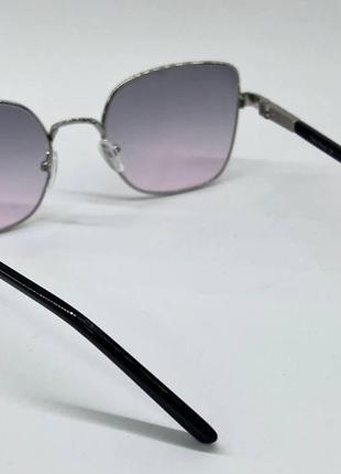 Жіночі коригуючі окуляри тоновані сіро-рожеві лінзи для худорлявого обличчя5 фото
