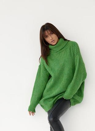Oversize свитер с высоким воротником6 фото
