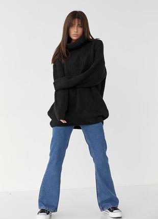Oversize свитер с высоким воротником10 фото