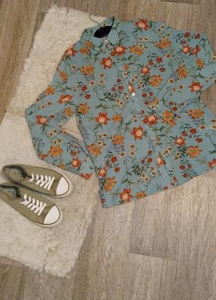 Женская рубашка в цветочный принт, одяг, взуття, сорочка в цветочный принт1 фото