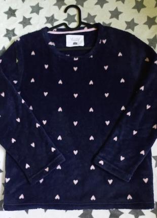 Тепла жіноча махрова піжамна кофта мєховушка для дому та сну f&f розмір m 12-14 (євр.40-42)