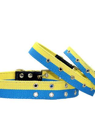 Брезентовий ошийник (одинарний), ширина 40 мм. довжина 28-65 см. синій
