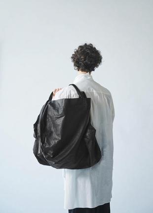 Рюкзак yohji yamamoto unevenness tote (leather)6 фото