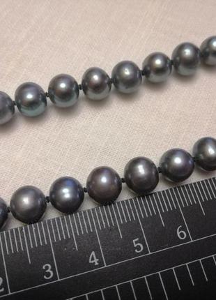 Ожерелье серебристый жемчуг.5 фото