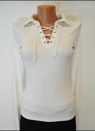 Гольф зі шнурівкою, джемпер в рубчик hollister