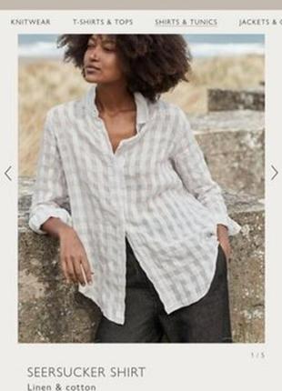 Льняная блуза 54 размер премиум бренда poetry10 фото
