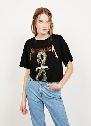 Топ футболка metallica, bershka,p. m1 фото