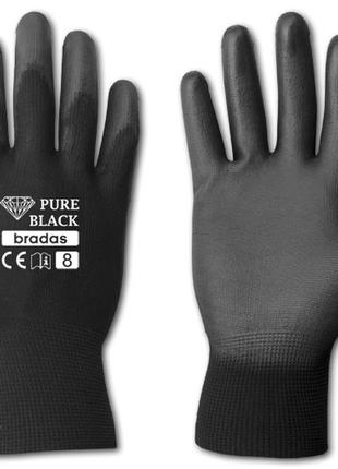 Перчатки защитные pure black полиуретан, размер 
7, rwpbc71 фото