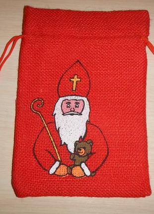 Подарунковий мішечок новорічний різдвяний сумочка