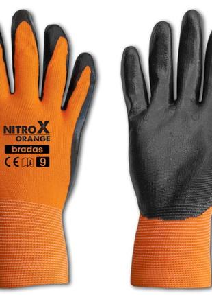 Рукавички захисні nitrox orange нітрил, розмір 
9, rwno91 фото