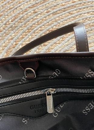 Женская большая стильная сумка шопер с ручками guess 🆕женская сумка2 фото