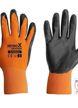 Рукавички захисні nitrox orange нітрил, розмір 
11, rwno111 фото