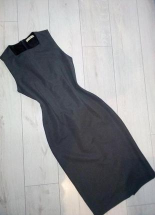 Базова міді сукня фактурна тканина4 фото