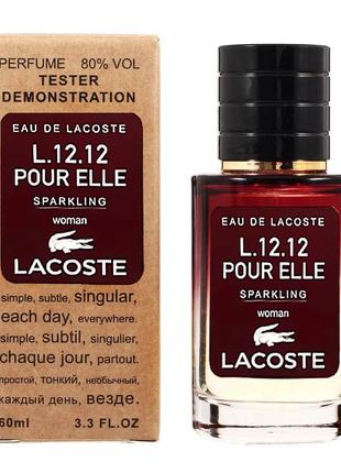 Lacoste eau de lacoste l.12.12 pour elle sparkling tester lux, женский, 60 мл