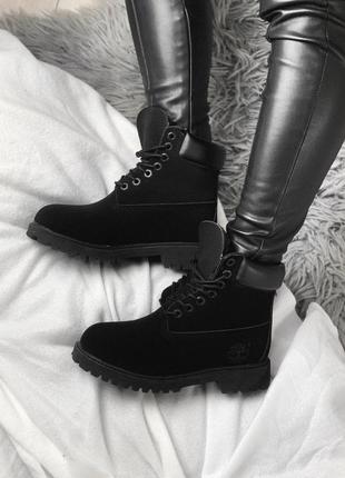 Жіночі черевики timberland black 2 зима / smb2 фото