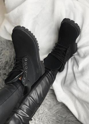 Жіночі черевики timberland black 2 зима / smb5 фото