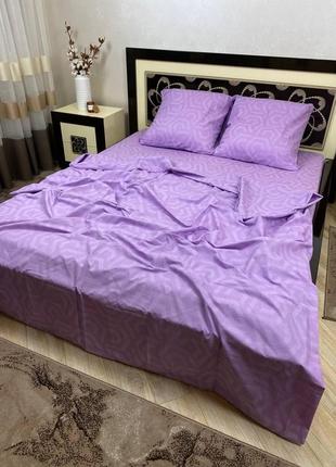 Комплект постельного белья гексагон фиолетовый2 фото
