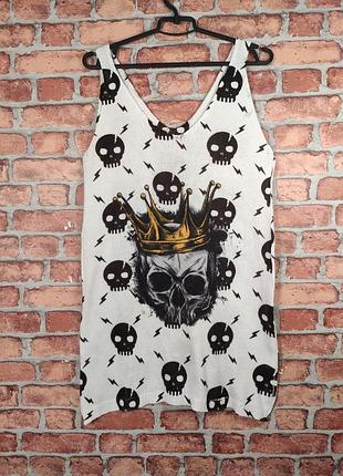 В'язаная майка платье с черепом skull