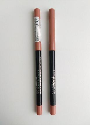 2 шт. олівець для губ maybelline new york color sensational shaping lip liner nude whisper
