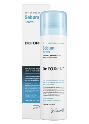 Сухий шампунь для зменшення шкірного сала dr.forhair sebum dry shampoo 150 мл2 фото