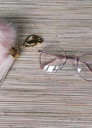 Стильные имиджевые очки розовое золото2 фото