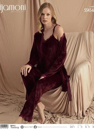 Вибір кольору велюрова піжама жіноча трійка
