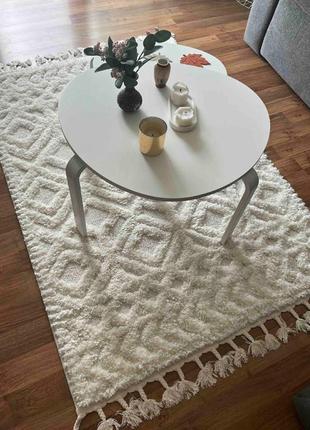 Бавовняний безворсовий килим ромби, сірий. екоківрик. (120х180 см). килим, килимок. туреччина7 фото