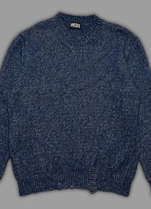 Оверсайз светер світшот diesel wool-blend distressed sweater