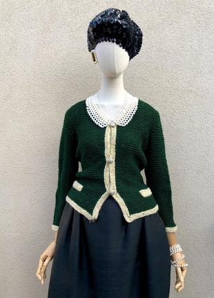 Винтаж,шерсть100%,кардиган,кофта вязаная,ручная работа,