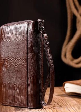 Чоловічий клатч шкіряний коричневий
