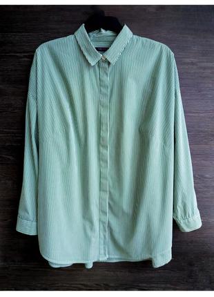 Рубашка свободного кроя из смесового хлопка m&s. большой размер.