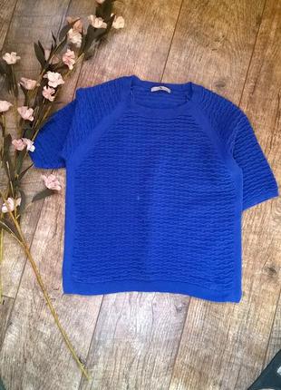 Красивая фиолетовая кофта на короткий рукав от tu/вязаная/фактурная-s2 фото