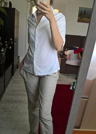 Белая базовая рубашка от biaggini/ блуза/40-42р/m-l-ка