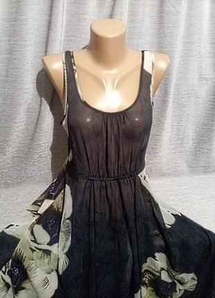 Платье сарафан из искусственного шифона 0040