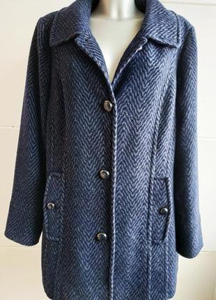 Шикарное шерстяное пальто marks&spencer синего цвета цвета