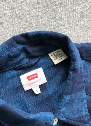 Сорочка оверширт levi’s barstow checked shirt blue9 фото