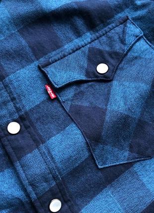 Сорочка оверширт levi’s barstow checked shirt blue5 фото