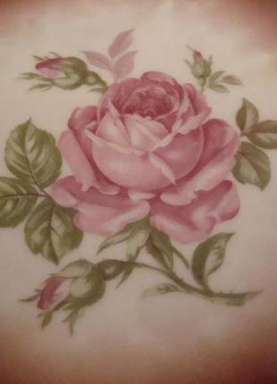 Тарелка - блюдо роза цветы - 24.5 см фарфор чехословакия №10613 фото