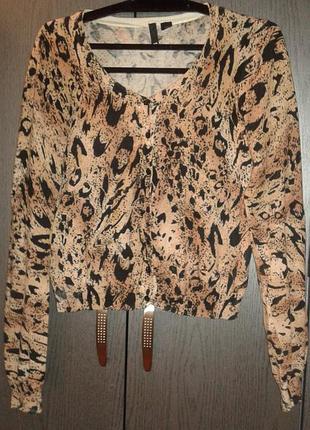 Классная 100 % коттоновая кофточка с оригинальным принтом h&m, размер 12(40).