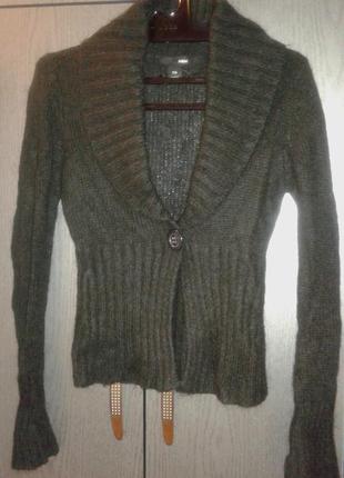 Мега теплая мохеровая кофта черного цвета фирмы h&m , размер xs/34.