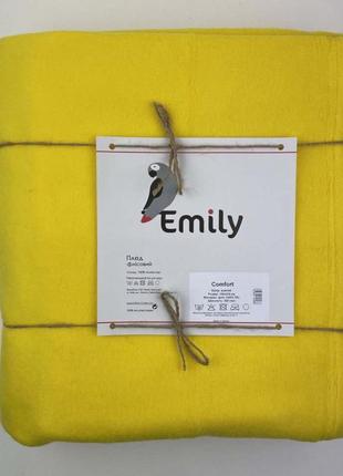 Плед флисовый сomfort тм emily желтый 150х150 см2 фото
