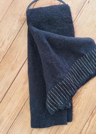 Женский вязанный шарф, цвет черный1 фото
