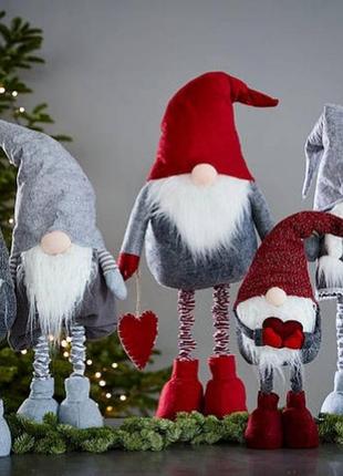 Скандинавский гном 128 см. новогодний эльф дед мороз санта гномик рождественский на...