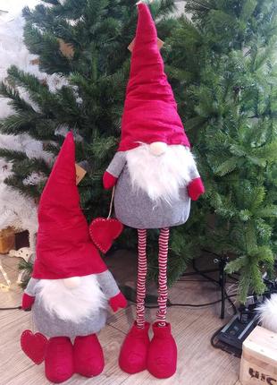 Скандинавский гном 128 см. новогодний эльф дед мороз санта гномик рождественский на...