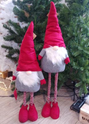 Скандинавский гном 128 см. новогодний эльф дед мороз санта гномик рождественский на...