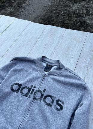 Adidas бомбер на флисе тёплый спортивный оригинал s2 фото