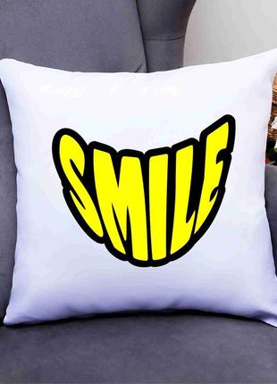 Декоративна подушка з принтом "smile. посмішка" push it