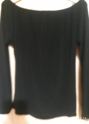 Блуза чорна з відкритими плечиками р. м3 фото