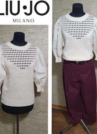 Комбинированная кофточка с объемными рукавами, liu jo