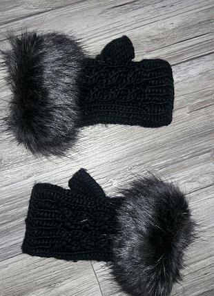 Варежки митенки one size